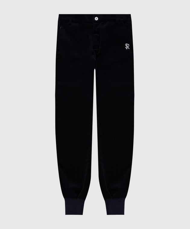 Children's Dark Blue Velor Joggers 1 Children's Dark Blue Velor Joggers