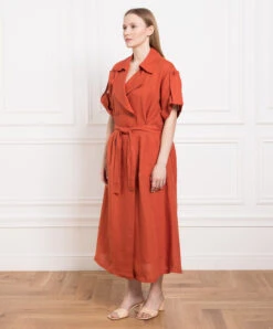 MARINA RINALDI Brown Linen Dress 7 MARINA RINALDI Brown Linen Dress -Summer Fashion Clothing 8441dcec 7946 4c42 8a63 4371bf1b7b9e