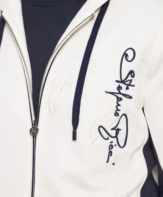 Beige Sports Jacket With Logo Embroidery 5 Beige Sports Jacket With Logo Embroidery - Image 5