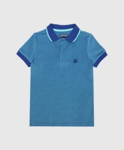 Vilebrequin Kids Blue Pantin Logo Embroidered Polo