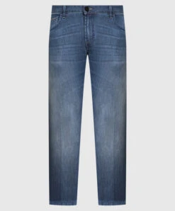 Blue Jeans With Logo Patch