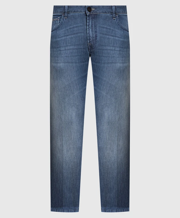 Blue Jeans With Logo Patch 1 Blue Jeans With Logo Patch