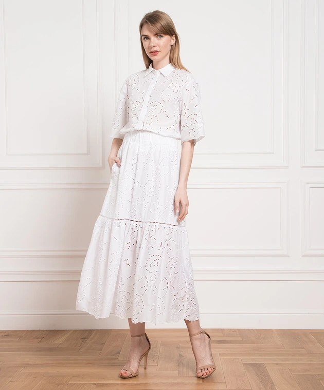 MAX & Co. White Dress With Broderie Embroidery 2 MAX & Co. White Dress With Broderie Embroidery - Image 2