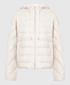 Peserico Beige Down Jacket With Monil Chain