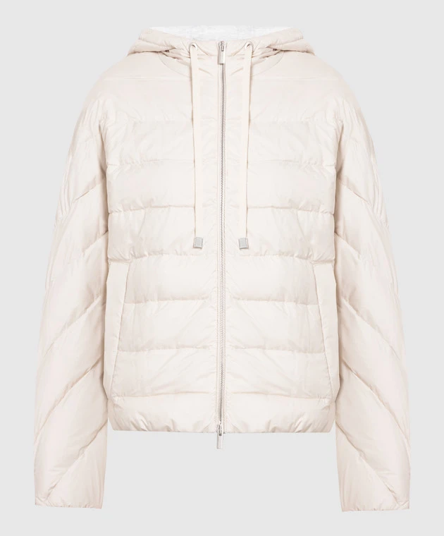 Peserico Beige Down Jacket With Monil Chain 1 Peserico Beige Down Jacket With Monil Chain