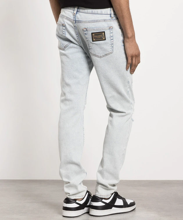 Dolce & Gabbana Blue Slim Jeans With Slits 4 Dolce & Gabbana Blue Slim Jeans With Slits - Image 4