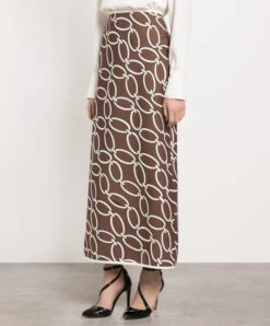 Valentino Brown Chain 1967 Print Skirt -Summer Fashion Clothing 89c424ec a626 43b7 b6d7 8249856c5aae