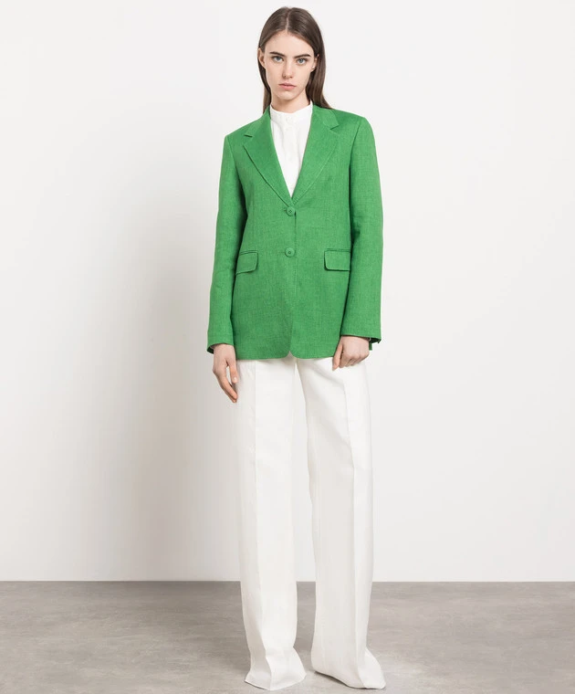 Max Mara Green Linen Jacket 2 Max Mara Green Linen Jacket - Image 2
