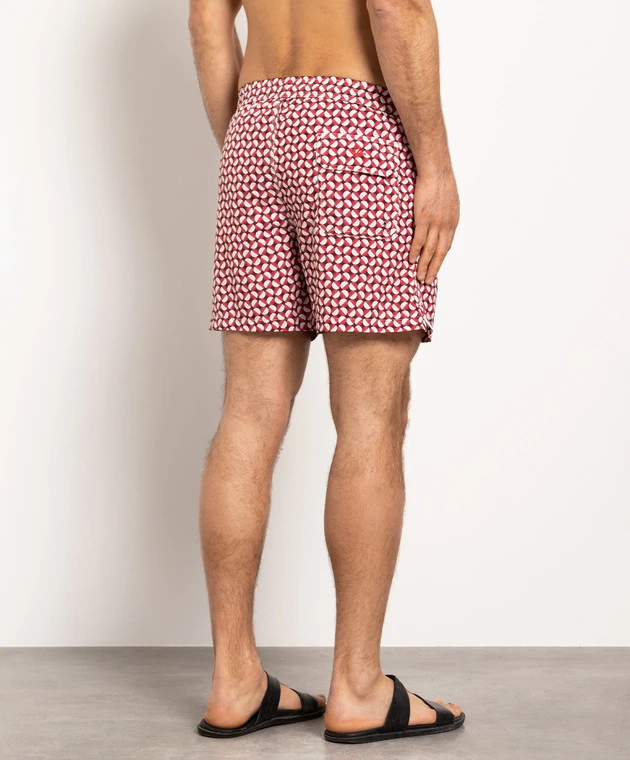 Burgundy Printed Swim Shorts 4 Burgundy Printed Swim Shorts - Image 4