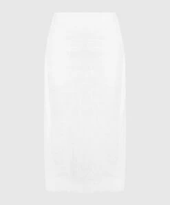 White Midi Skirt With Reaper Effect