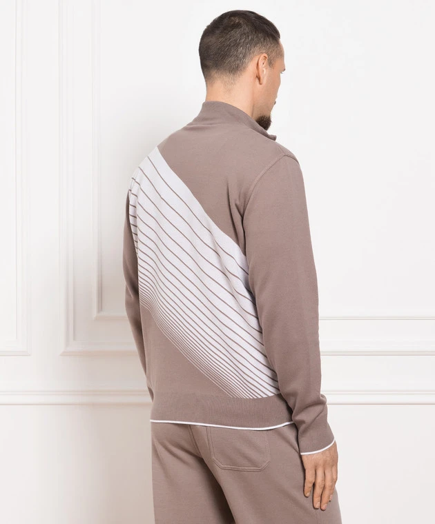 Brown Sports Jacket With A Logo Pattern 4 Brown Sports Jacket With A Logo Pattern - Image 4