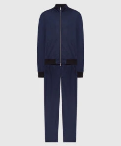Blue Checkered Wool Tracksuit