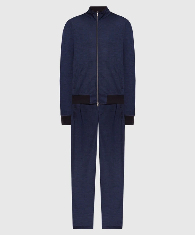 Blue Checkered Wool Tracksuit 1 Blue Checkered Wool Tracksuit