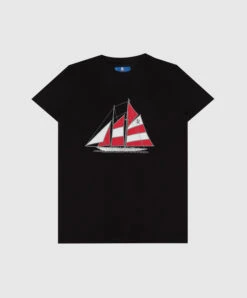 Children's Black T-shirt With Embroidery