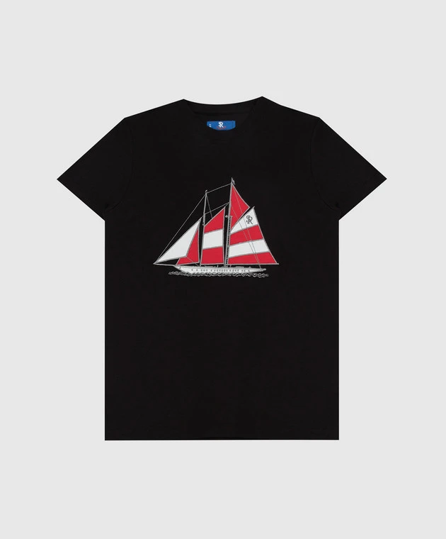 Children's Black T-shirt With Embroidery 1 Children's Black T-shirt With Embroidery