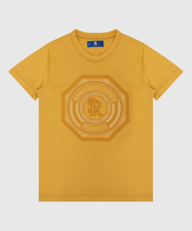 Children's Mustard T-shirt With Embroidery 1 Children's Mustard T-shirt With Embroidery