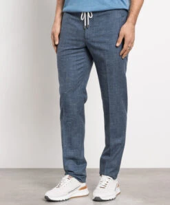 Blue Trousers Made Of Cashmere, Wool, Silk And Linen 7 Blue Trousers Made Of Cashmere, Wool, Silk And Linen -Summer Fashion Clothing 8f374159 a96b 4a0a 869b 6e6705c7da15