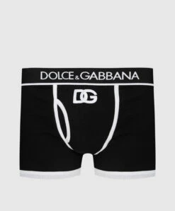 Dolce & Gabbana Black Ribbed Boxer Briefs With Logo