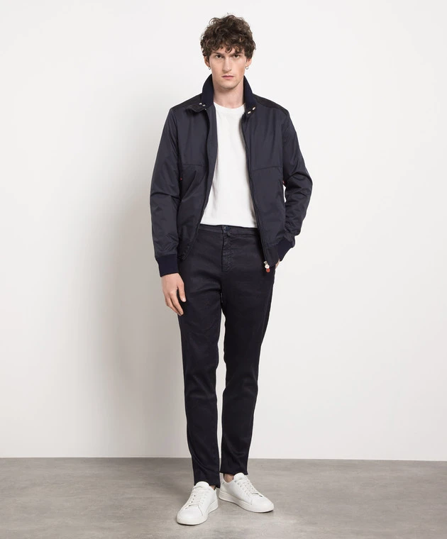 Kiton Blue Pants With Logo Patch 2 Kiton Blue Pants With Logo Patch - Image 2