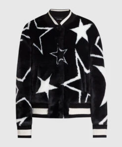 Dolce & Gabbana Black Bomber Jacket In Contrasting Print