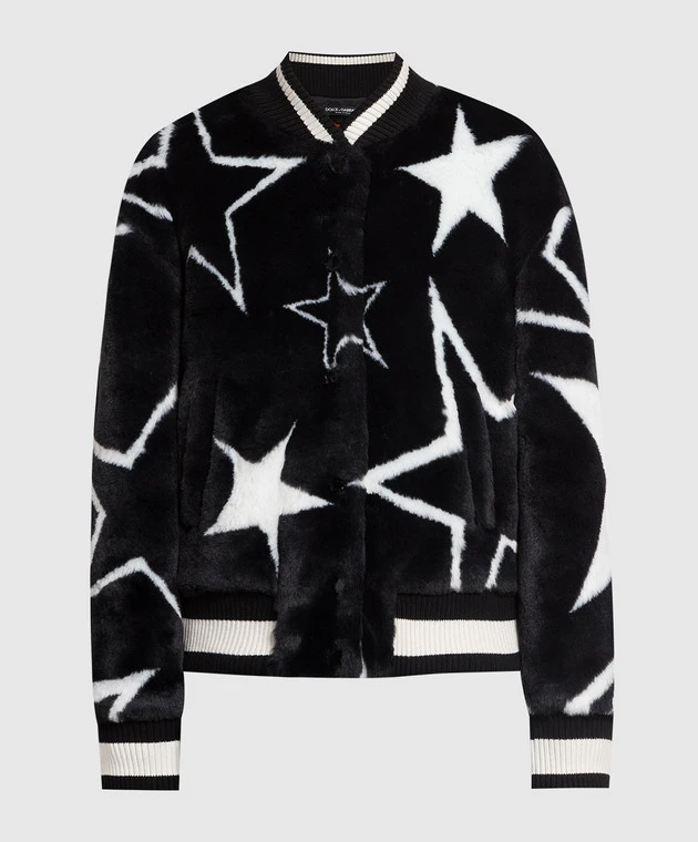 Dolce & Gabbana Black Bomber Jacket In Contrasting Print 1 Dolce & Gabbana Black Bomber Jacket In Contrasting Print