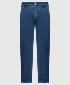 Blue Jeans With Logo Patch