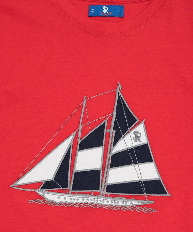 Children's Red T-shirt With Embroidery 3 Children's Red T-shirt With Embroidery - Image 3