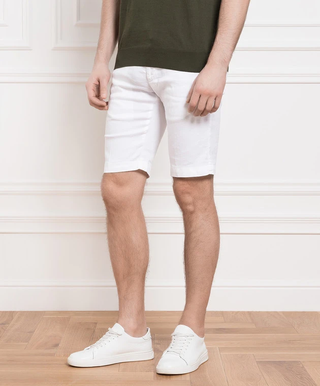 Kiton White Shorts With Logo Patch 3 Kiton White Shorts With Logo Patch - Image 3
