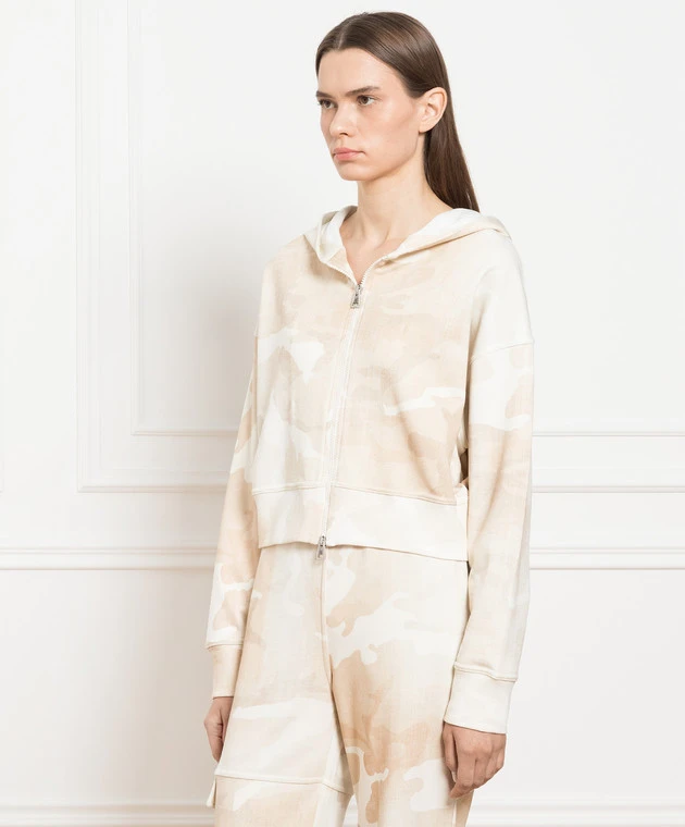 ERMANNO SCERVINO Beige Sports Jacket In Camouflage Print 3 ERMANNO SCERVINO Beige Sports Jacket In Camouflage Print - Image 3