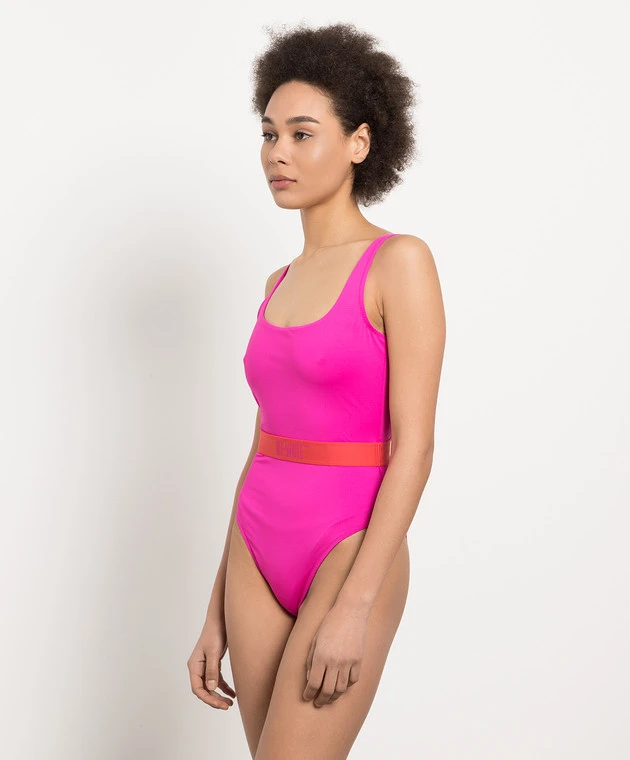 Off-White Pink Swimsuit With Logo Pattern 3 Off-White Pink Swimsuit With Logo Pattern - Image 3