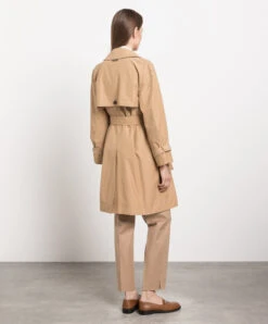 Peserico Brown Double-breasted Trench Coat With Monil Chain -Summer Fashion Clothing 92ed2301 8eee 4368 a99f fc637cb5dba7