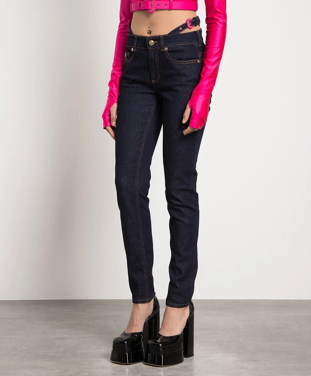 Versace Jeans Couture Blue Skinny Jeans With V-emblem Logo 3 Versace Jeans Couture Blue Skinny Jeans With V-emblem Logo - Image 3