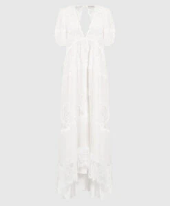 TWINSET White Dress With Lace And Lurex