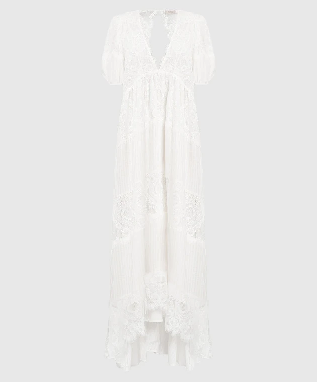 TWINSET White Dress With Lace And Lurex 1 TWINSET White Dress With Lace And Lurex