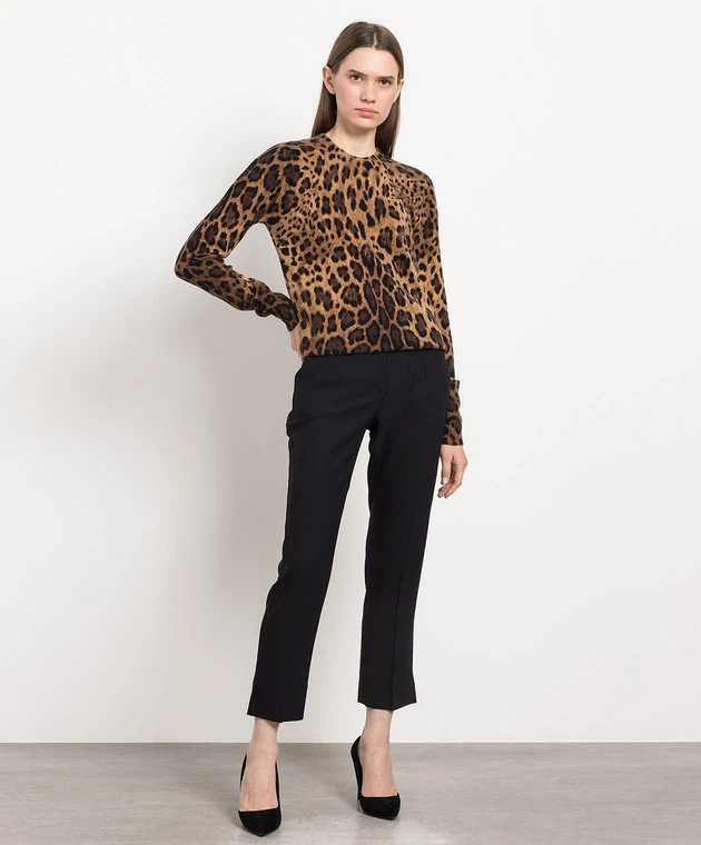 Dolce & Gabbana Brown Leopard Print Cashmere Jumper 2 Dolce & Gabbana Brown Leopard Print Cashmere Jumper - Image 2