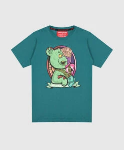 SPRAYGROUND Children's Green T-shirt With A Zombie Bear Print