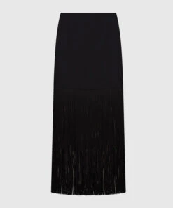 Michael Kors Black Skirt With Fringe