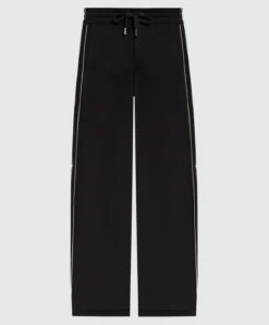 Dolce & Gabbana Black Sports Pants With Branded Stripes