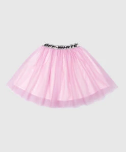 Off-White Baby Pink Skirt With Logo