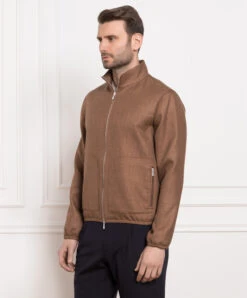 Brown Wool, Silk And Linen Jacket -Summer Fashion Clothing 9958d7f6 d3d8 4630 8f0f 4dca360f29e0