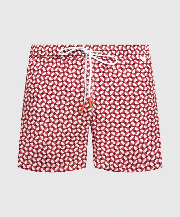 Burgundy Printed Swim Shorts 1 Burgundy Printed Swim Shorts