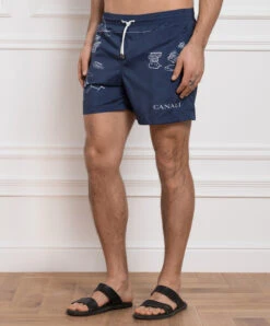 Canali Blue Printed Swim Shorts -Summer Fashion Clothing 99d0d750 0b30 464d 89aa be2919878328