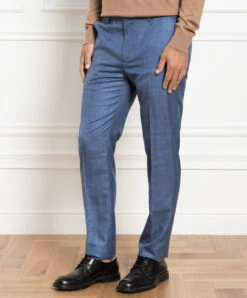 Blue Trousers Made Of Wool, Silk And Linen -Summer Fashion Clothing 9b197dd3 5fe2 439d 9f65 4acae6c3b5aa