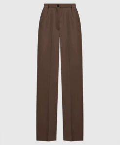 The Row Pipa Brown Wool And Silk Trousers