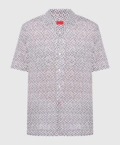 Gray Shirt With A Geometric Print