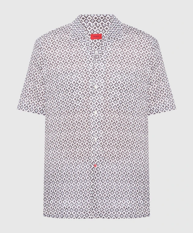 Gray Shirt With A Geometric Print 1 Gray Shirt With A Geometric Print