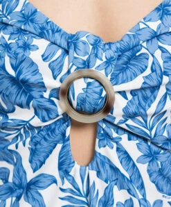 TWINSET Blue Swimsuit In A Floral Print -Summer Fashion Clothing a0037ff4 417f 4b9d 9faa ec22efd5f403