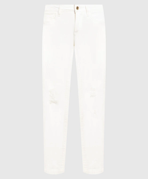 Dolce & Gabbana White Skinny Jeans With Slits 1 Dolce & Gabbana White Skinny Jeans With Slits
