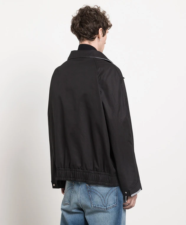 Palm Angels Black Jacket With Logo Print 4 Palm Angels Black Jacket With Logo Print - Image 4