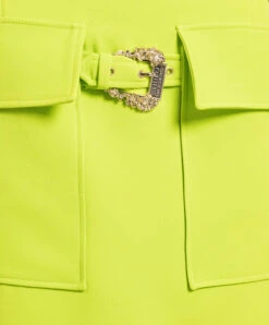 Versace Jeans Couture Green Mini Skirt With A Baroque Buckle -Summer Fashion Clothing a0ec944d 6037 4e03 8543 1636203f9959